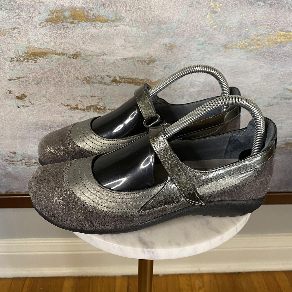Naot Allegro Shoes Womens Size 8 Gray Leather Mary Jane Flats Comfort Casual